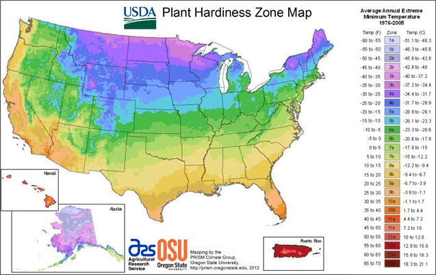 US Plant Hardiness Zone Map